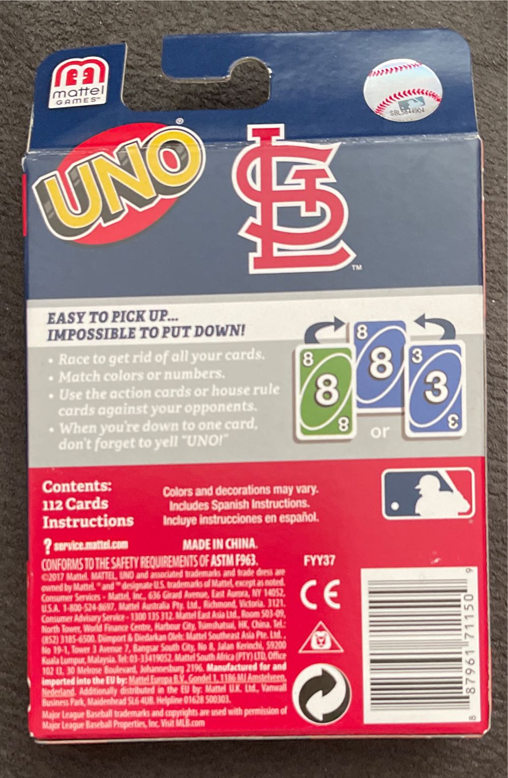 St Louis Cardinals Uno  board game collectible - Main Image 2