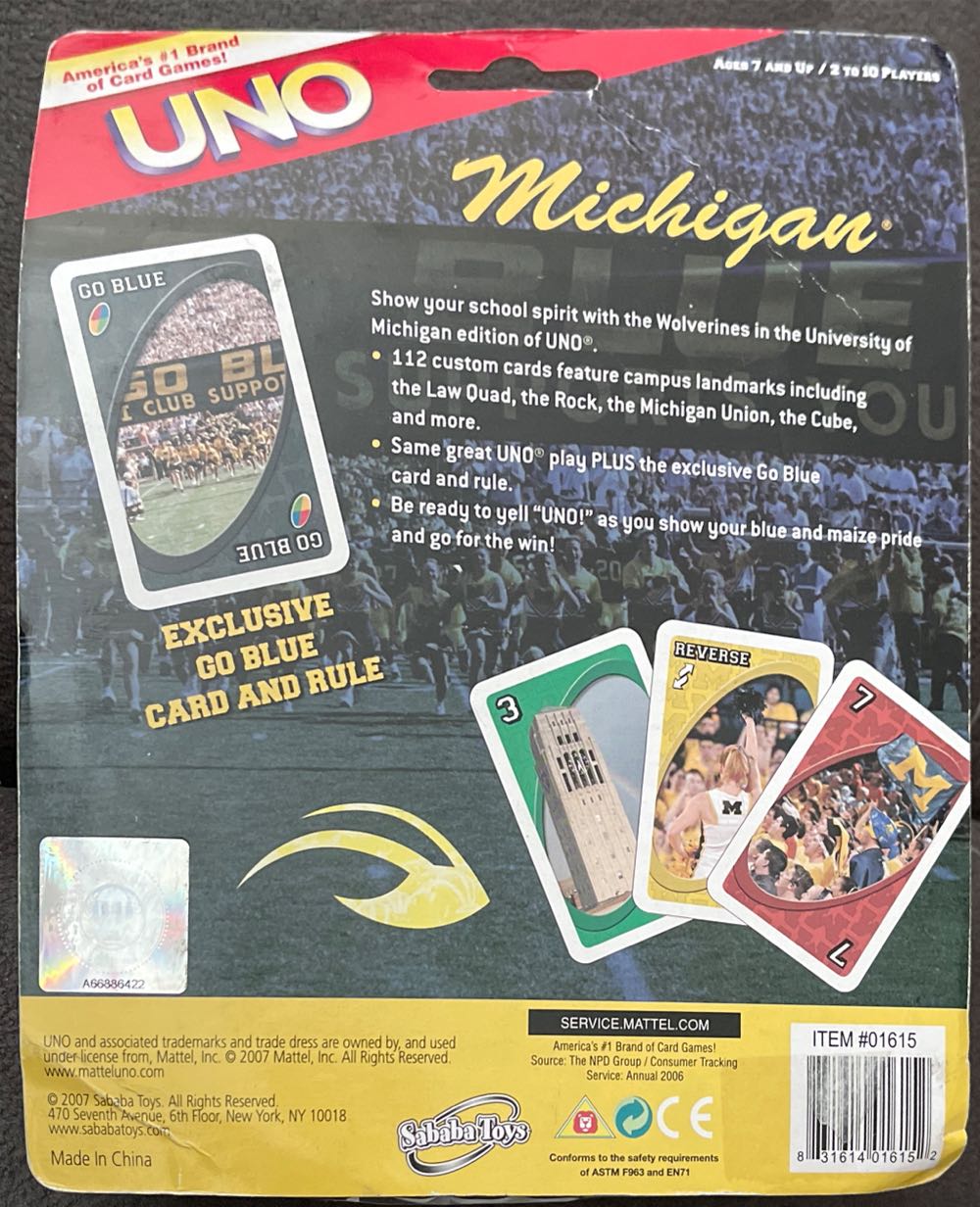 University Of Michigan Uno  board game collectible - Main Image 2