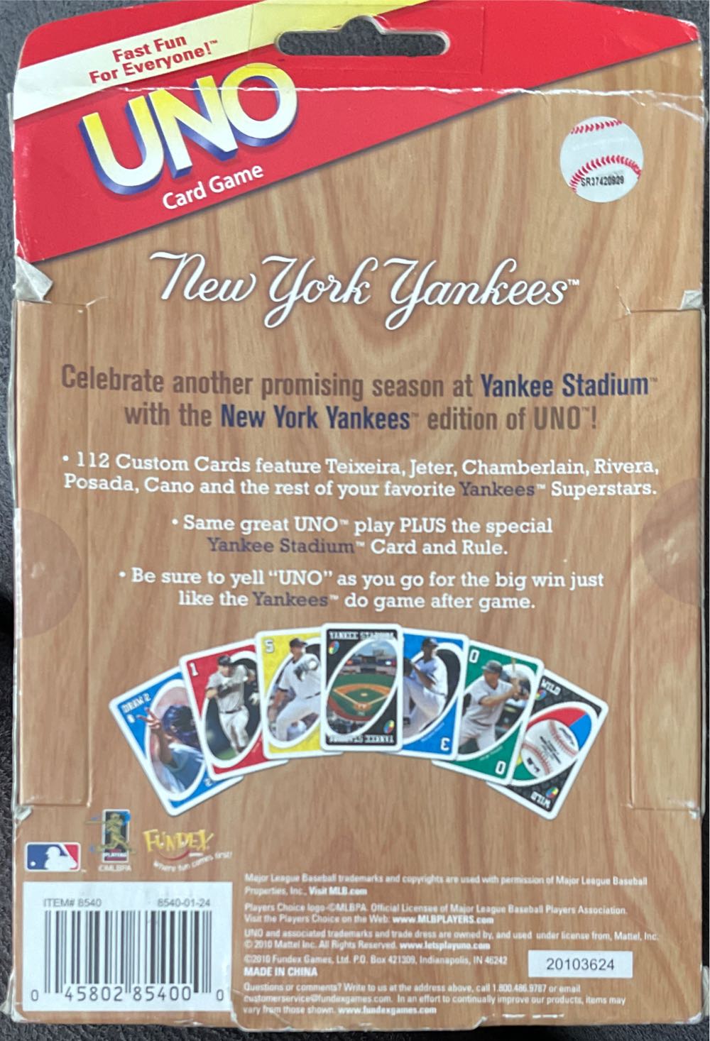 New York Yankees Uno Tin Yankee Stadium  board game collectible - Main Image 2