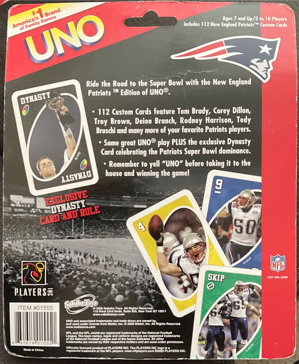 Patriots Uno Dynasty  board game collectible - Main Image 2
