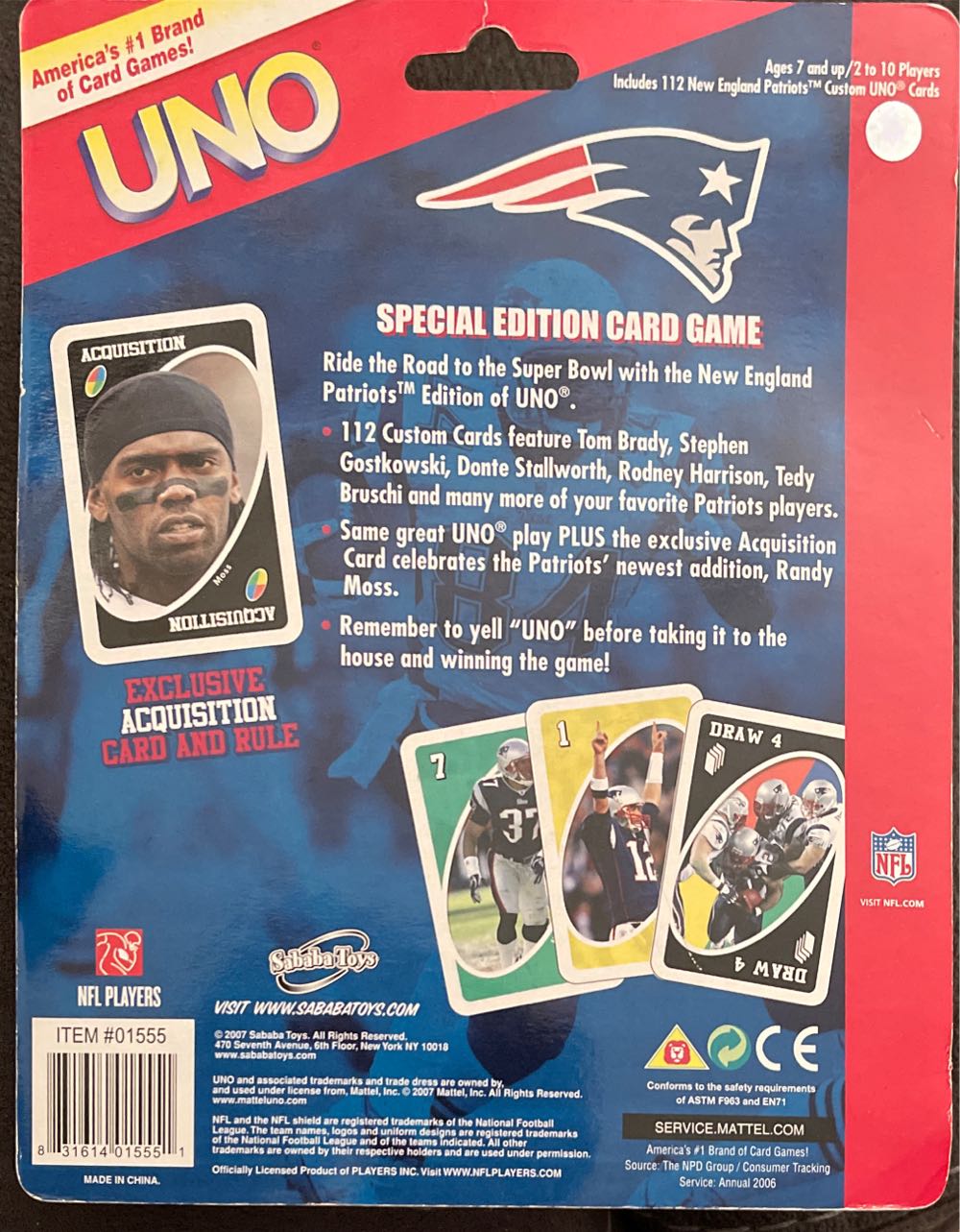 Patriots Uno Acquisition  board game collectible - Main Image 2