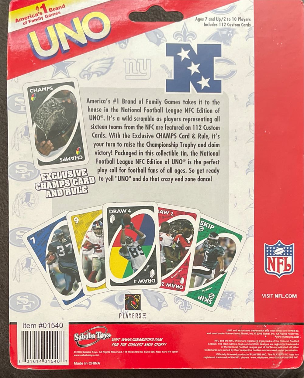NFC NFL Uno  board game collectible - Main Image 2
