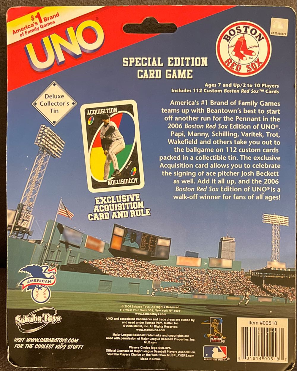 Red Sox Uno Acquisition  board game collectible - Main Image 2