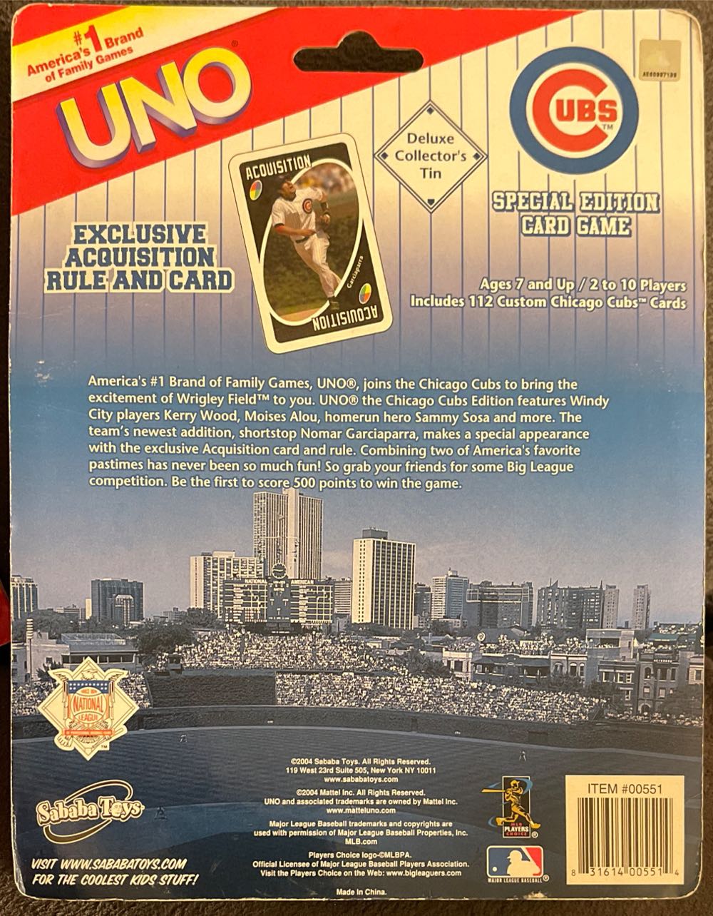 Cubs Uno Tin Acquisition  board game collectible - Main Image 2