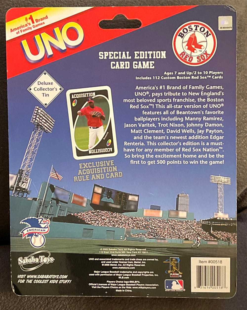 Red Sox Uno Tin Acquisition  board game collectible - Main Image 2