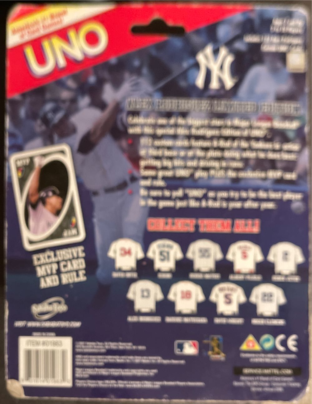 Alex Rodriguez Uno 13 Yankees  board game collectible - Main Image 2
