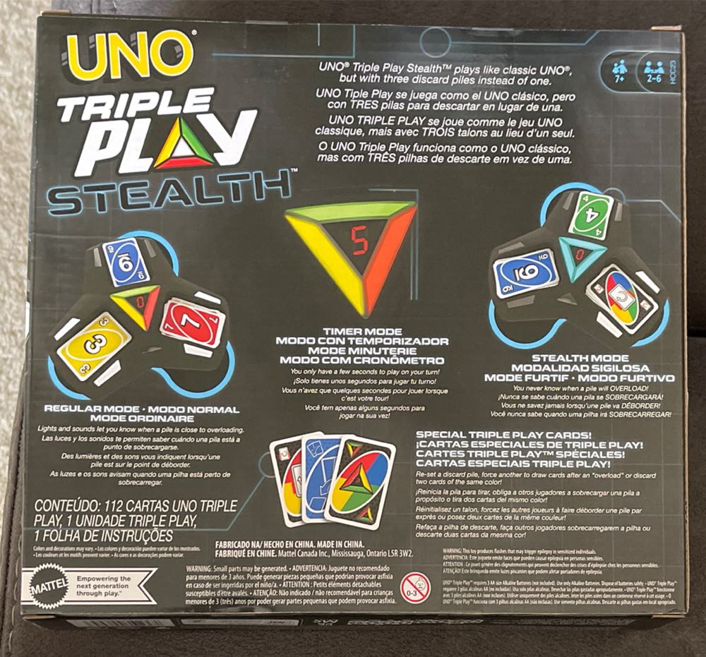 Triple Play Stealth Uno  board game collectible - Main Image 2