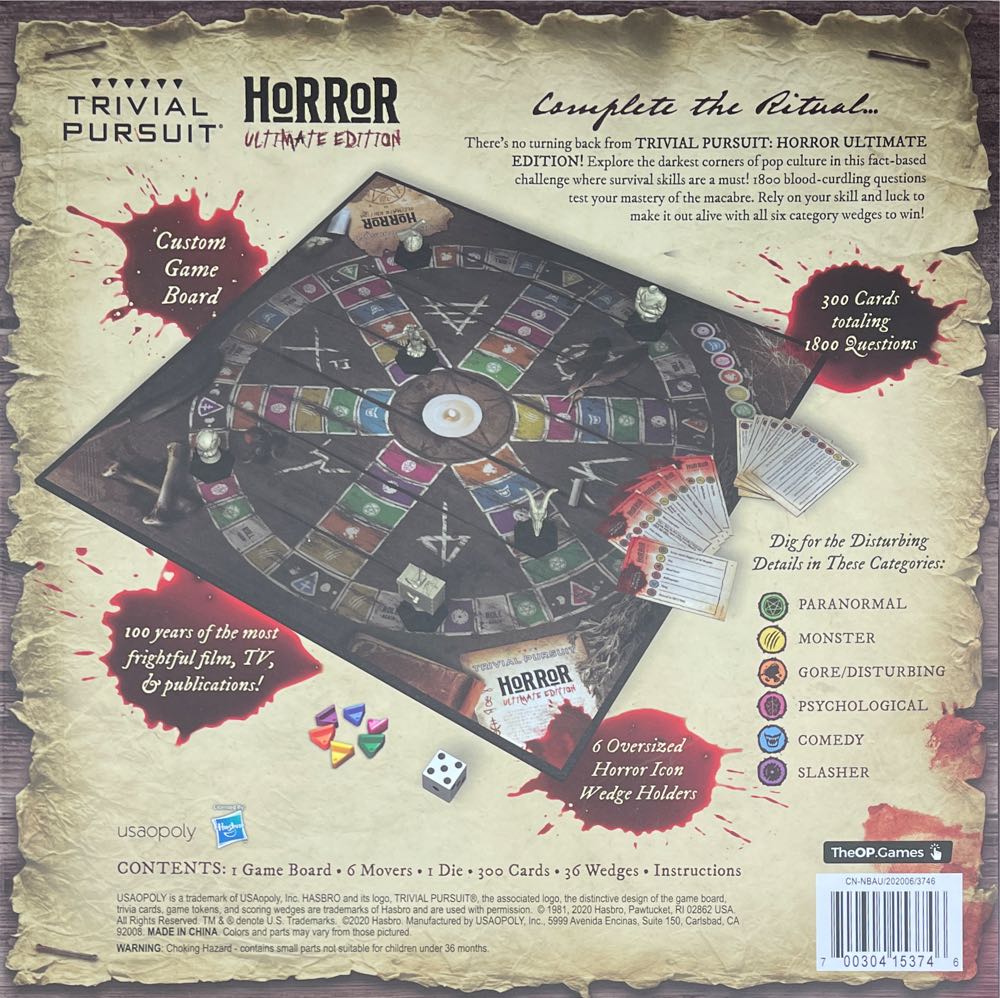 Trivial Pursuit: Horror Ultimate Edition  (2+) board game collectible [Barcode 700304153746] - Main Image 2