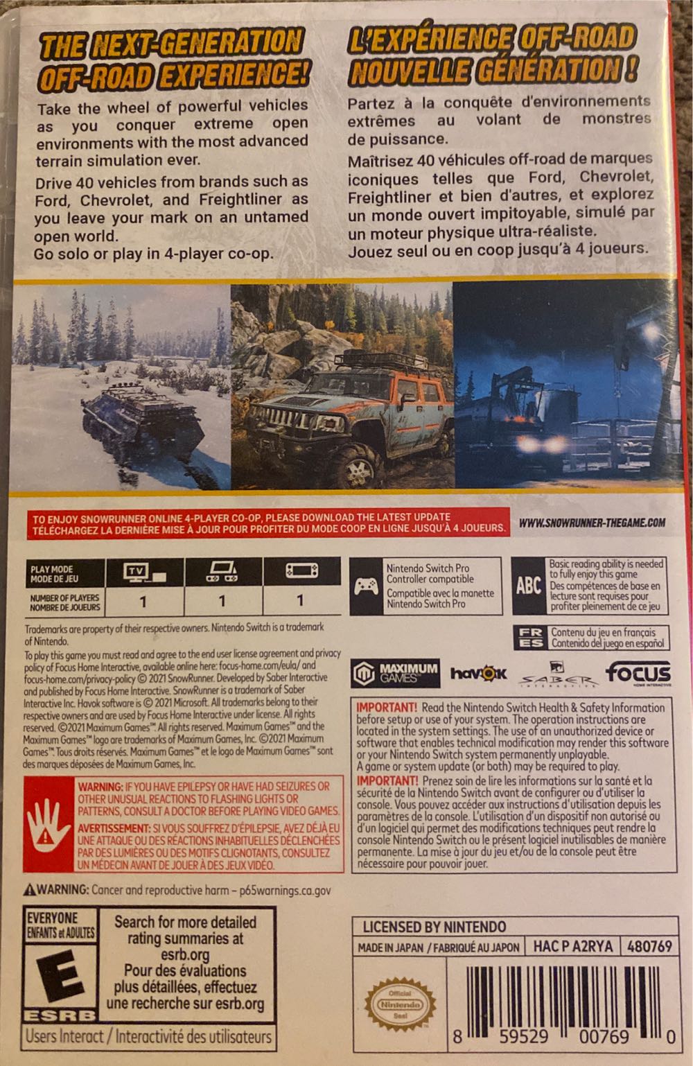 Snowrunner Nsw Nintendo Switch  board game collectible [Barcode 859529007690] - Main Image 2