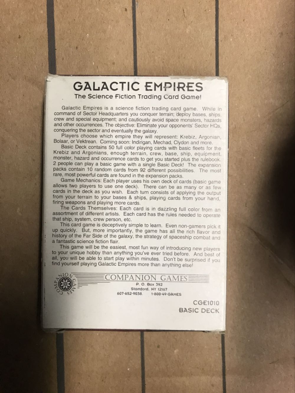 Galactic Empire Series One Basic Deck  board game collectible - Main Image 2