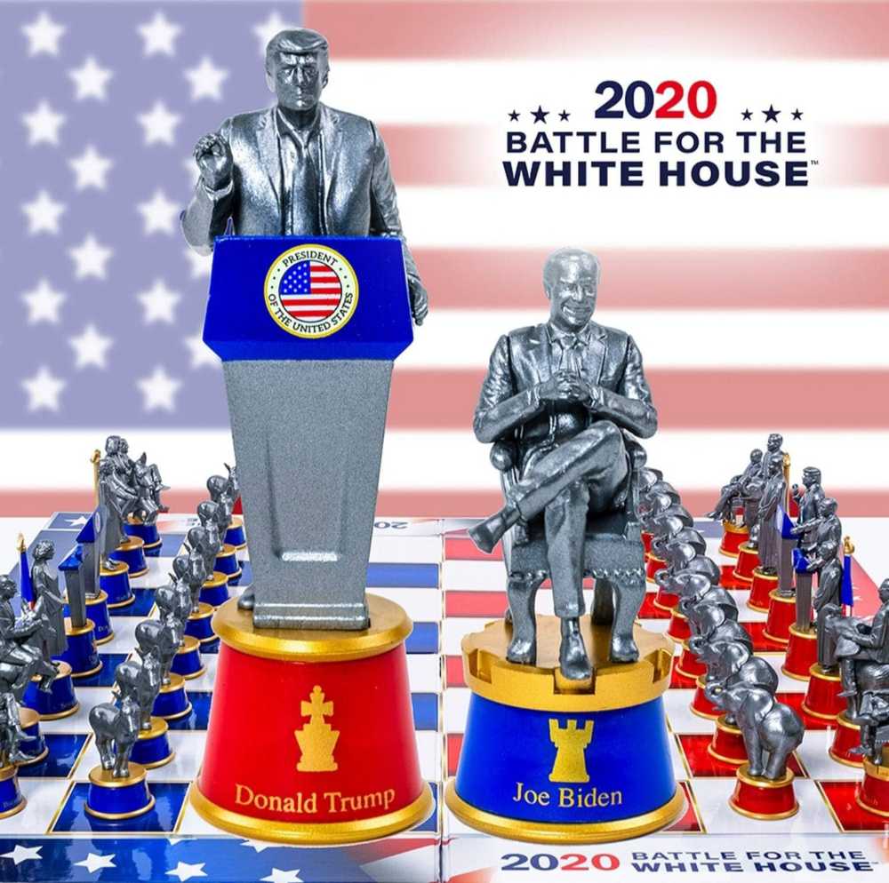 As Seen On Tv Collector’s Edition Battle For The White House Chess Set Board Game By Bulbhead Chess Pieces Look Just Like Politicians & Patriotic Chess Board Democrats Vs. Republicans  (2) board game collectible [Barcode 097298030079] - Main Image 4