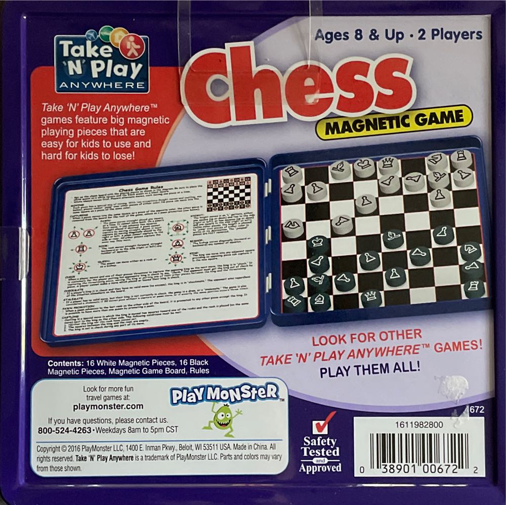 Playmonster Take ’n’ Play Anywhere Chess 6 X 6.8 X 0.9 Inches  board game collectible [Barcode 038901006722] - Main Image 2