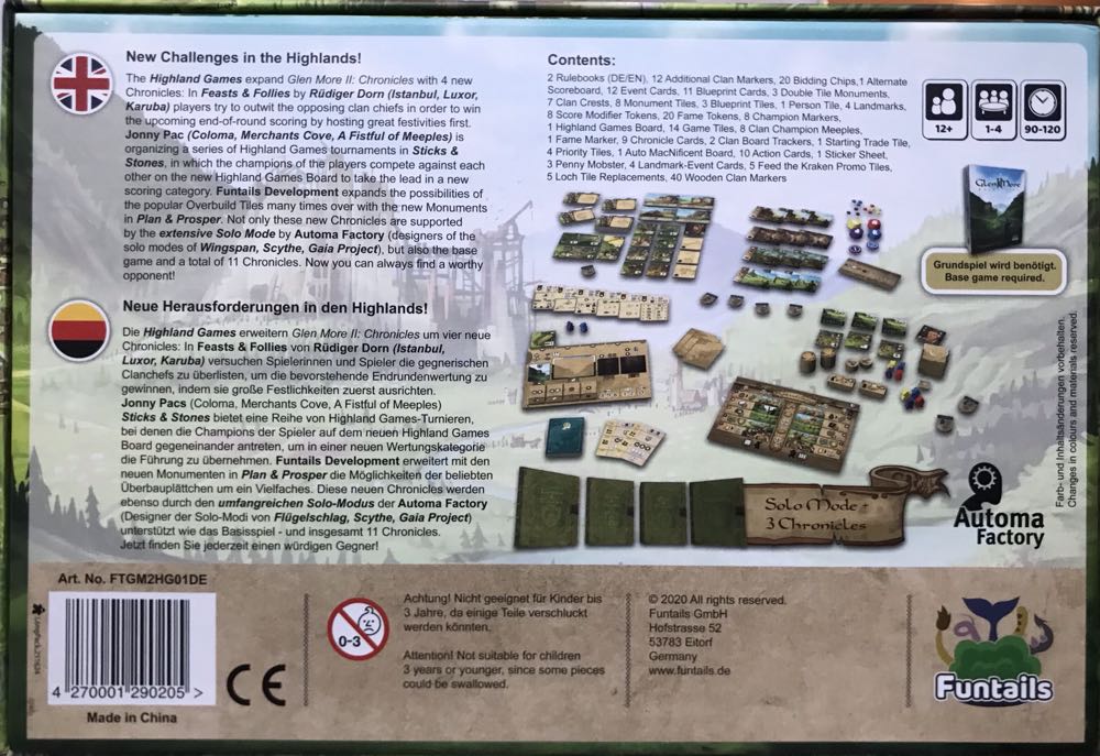 Glen More II: Chronicles — Highland Games  (1-4) board game collectible [Barcode 4270001290205] - Main Image 2