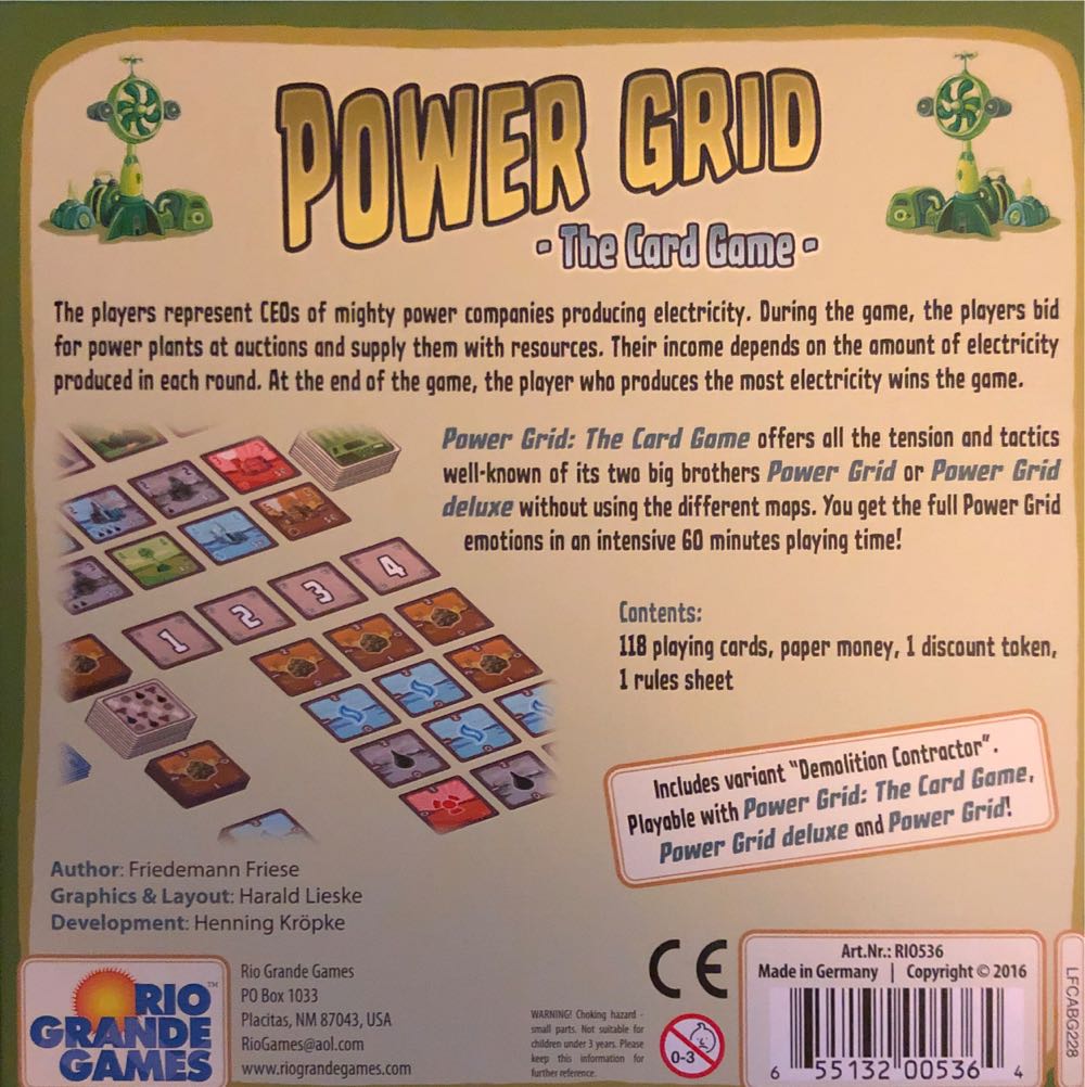 Power Grid: The Card Game  (2-6) board game collectible [Barcode 655132005364] - Main Image 2
