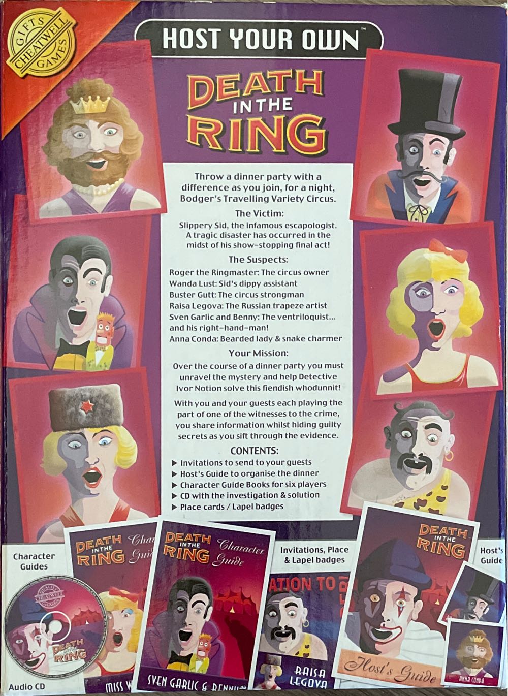 Cheatwell Host Your Own Murder Mystery: Death In The Ring Cardboard Box  (6) board game collectible [Barcode 870452002101] - Main Image 2