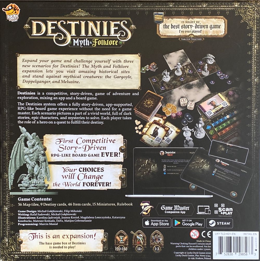 Destinies: Myth & Folklore  (1-3) board game collectible [Barcode 752830298583] - Main Image 2