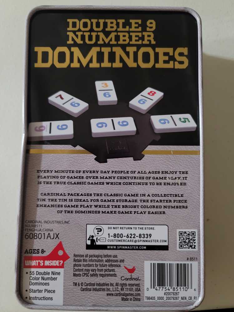 Dominoes - Double 9  (2-4) board game collectible [Barcode 047754851106] - Main Image 2