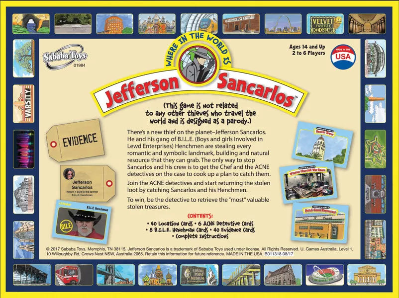 Where in the World is Jefferson Sancarlos  (2-6) board game collectible [Barcode 794764019841] - Main Image 2