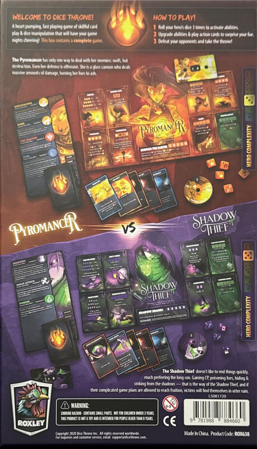 Dice Throne: Pyromancer vs. Shadow Thief  (2) board game collectible [Barcode 9781988884660] - Main Image 2