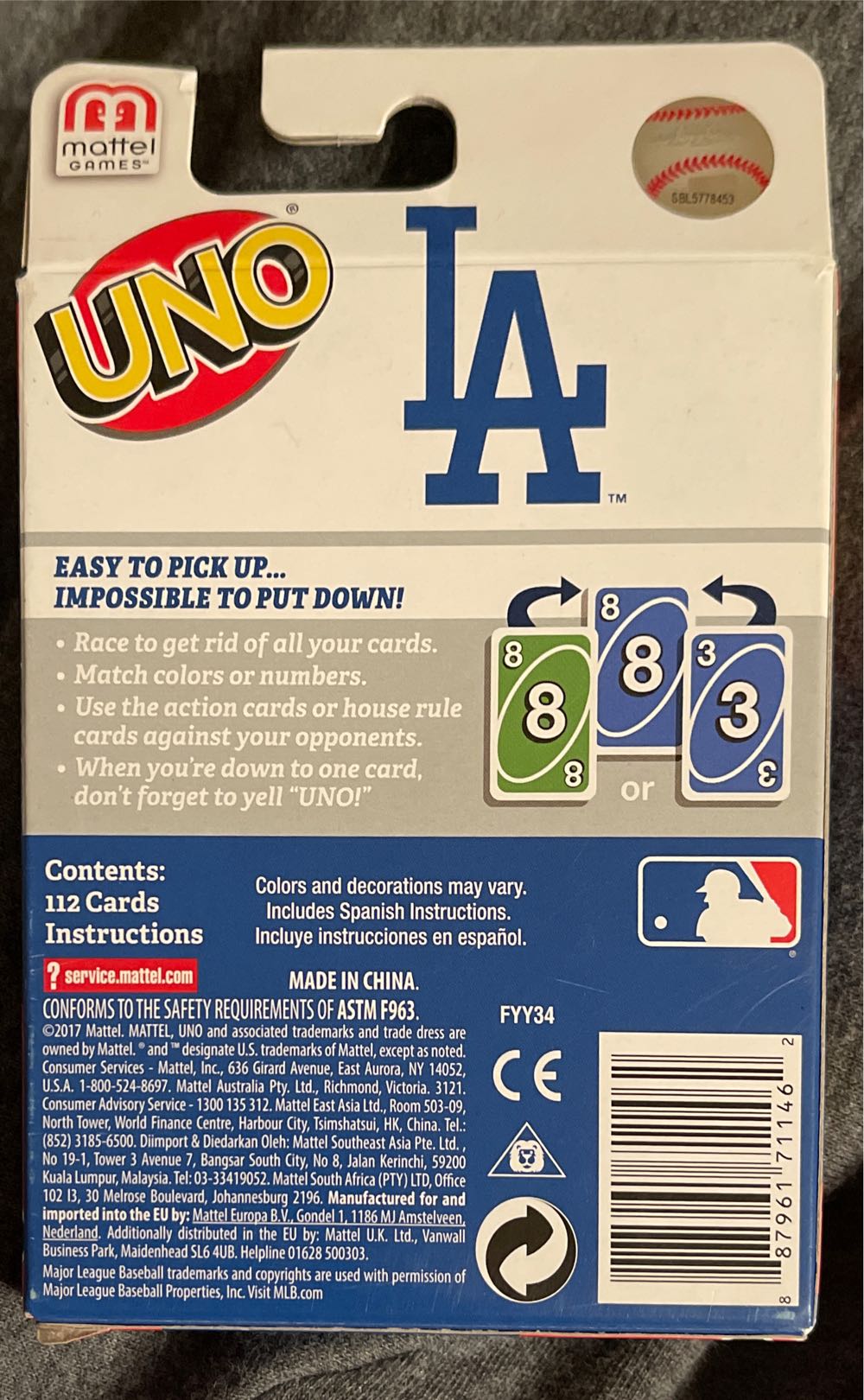 Dodgers Uno  board game collectible - Main Image 2