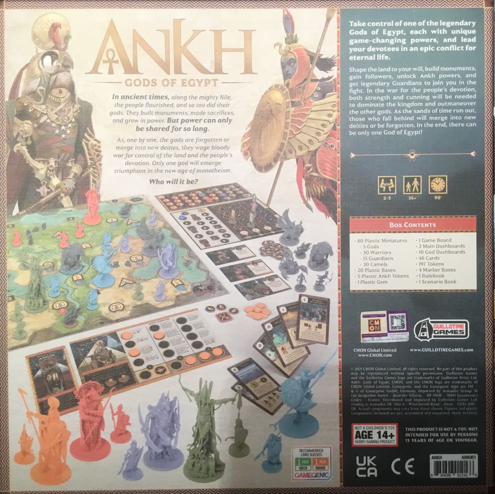 Ankh: Gods of Egypt  (2-5) board game collectible [Barcode 889696012166] - Main Image 2