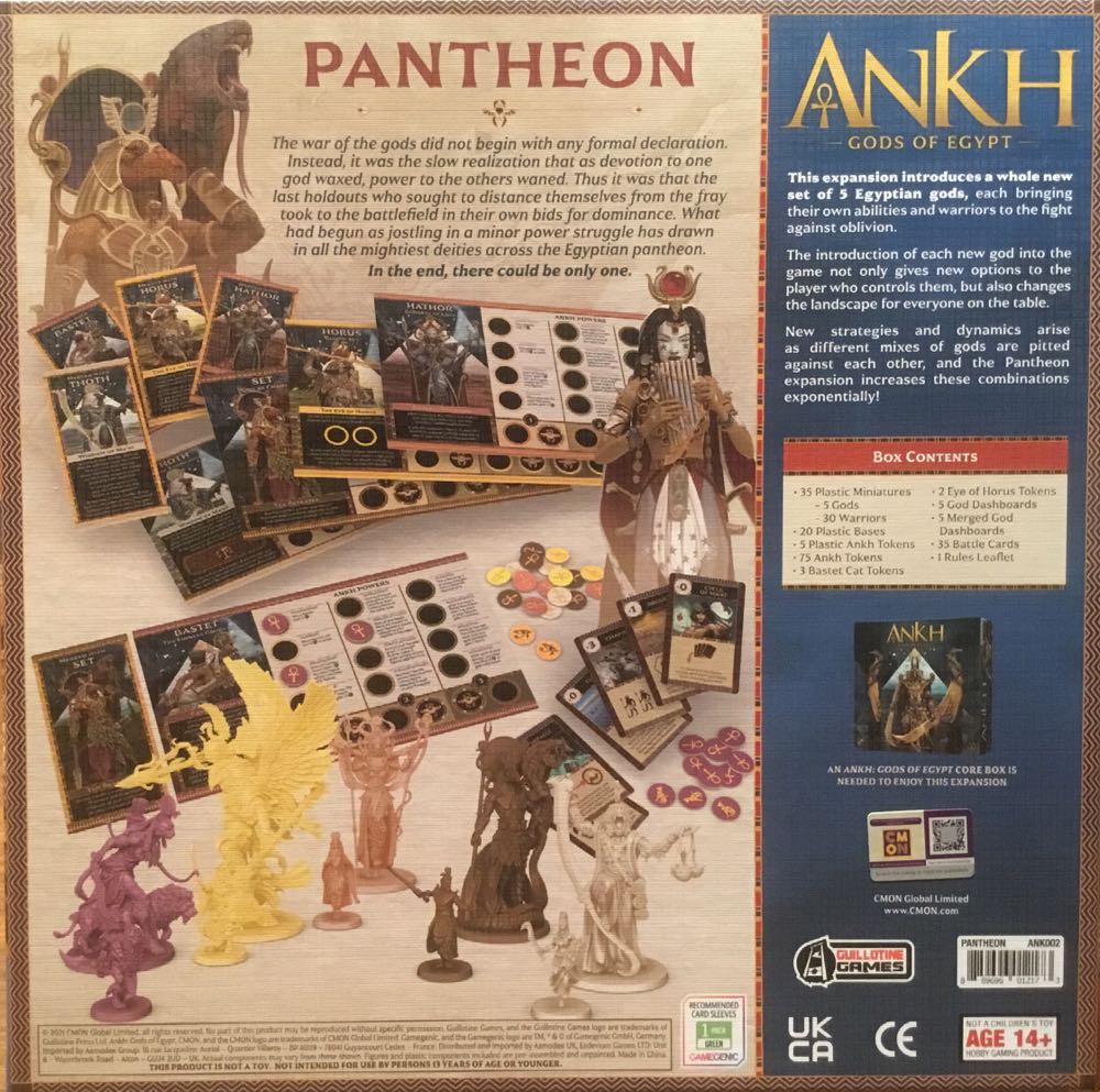 Ankh: Gods of Egypt — Pantheon  (2-5 (6)) board game collectible [Barcode 889696012173] - Main Image 2