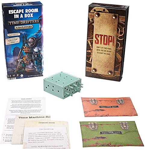 Mattel Escape Room In A Box: Time Drifters Kira’s Story Party Game For 1 To 4 Players With Clues & Puzzles Combine With Kira’s Story For Remote Play Gift For For 13 Year Olds & Up  board game collectible [Barcode 194735018161] - Main Image 1