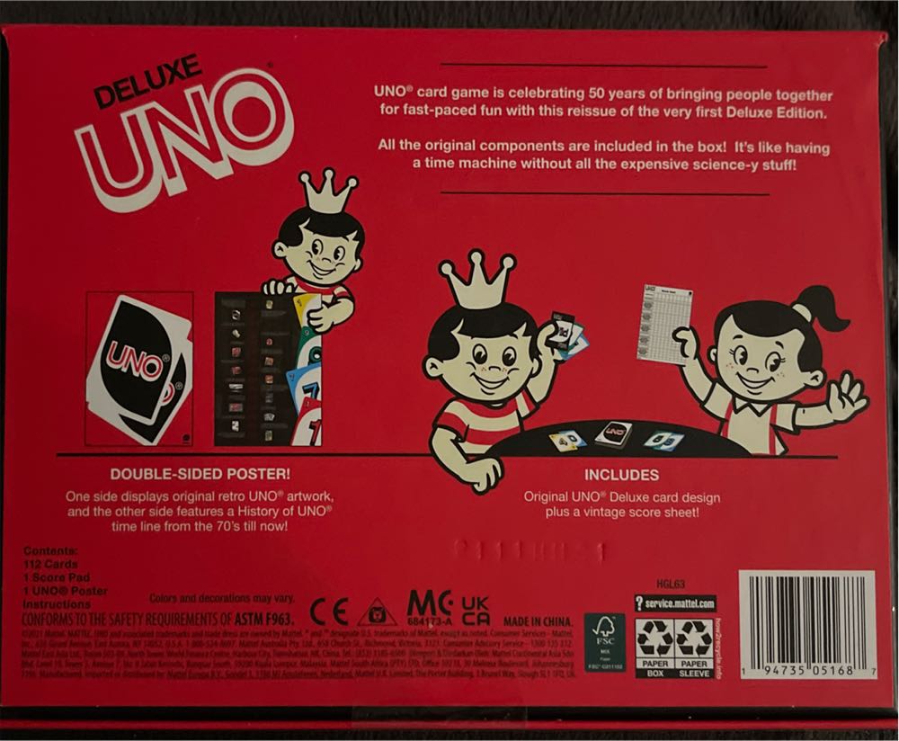 Deluxe Uno Fifty Years  board game collectible - Main Image 2