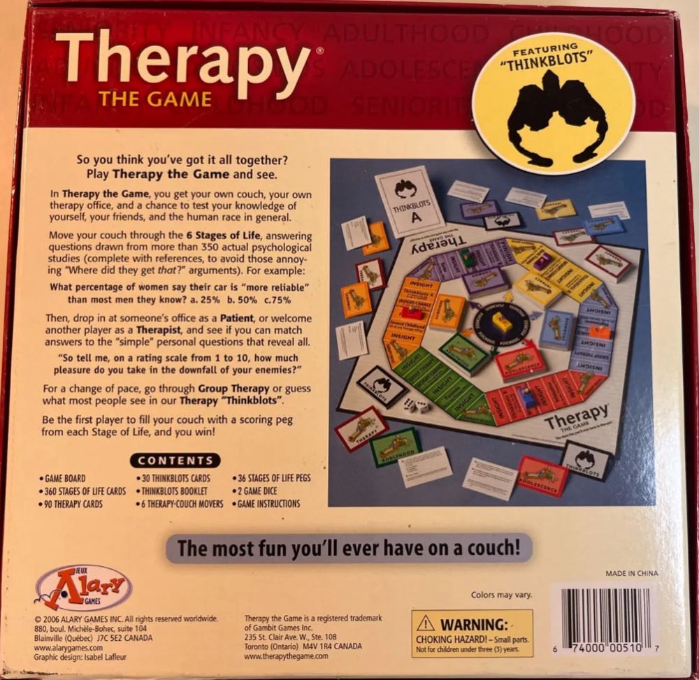 Therapy The Game  (3-6 Players Or Teams) board game collectible [Barcode 674000005107] - Main Image 2