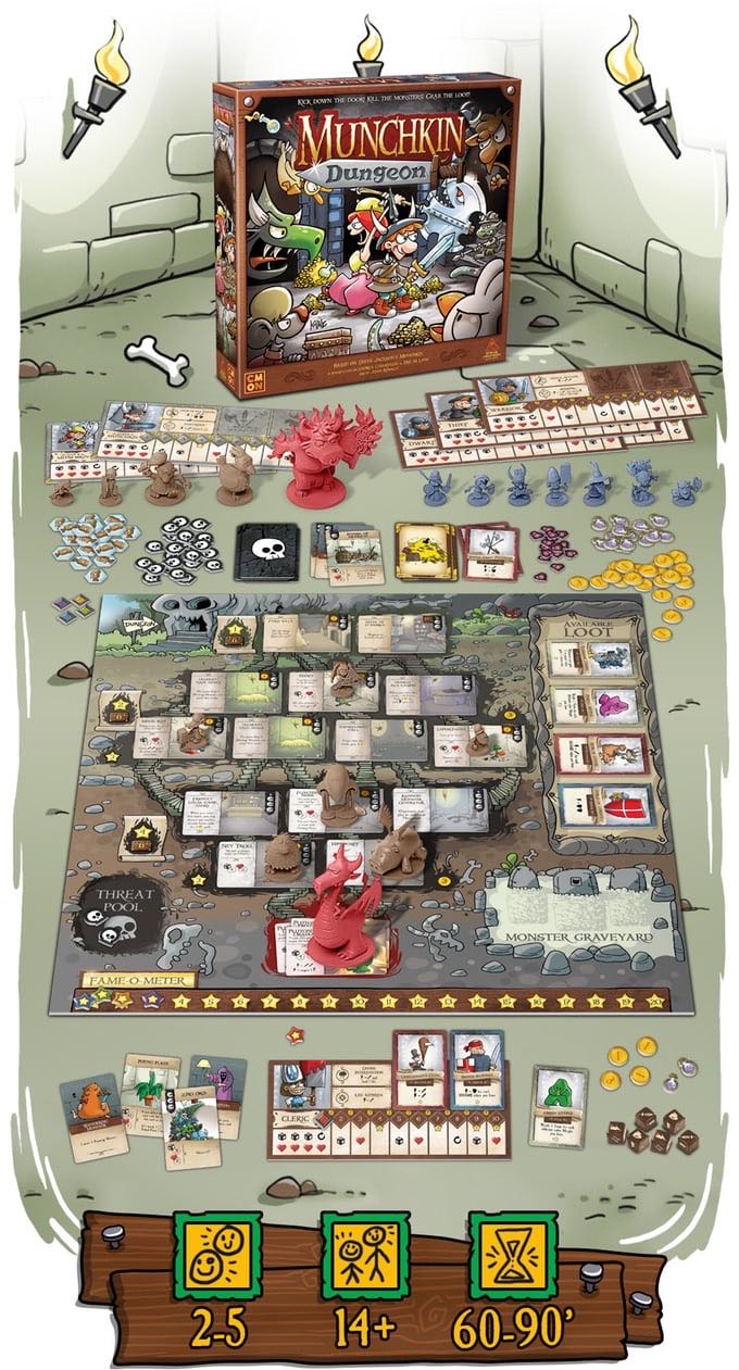 Munchkin Dungeon  (2-5) board game collectible [Barcode 4015566601444] - Main Image 2