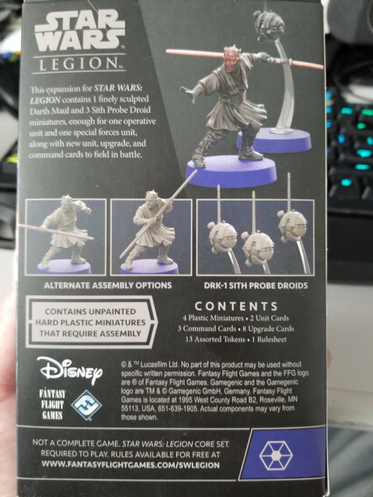 Legion: Darth Maul & Sith Probe Droid Expansion  (2) board game collectible [Barcode 841333112264] - Main Image 2