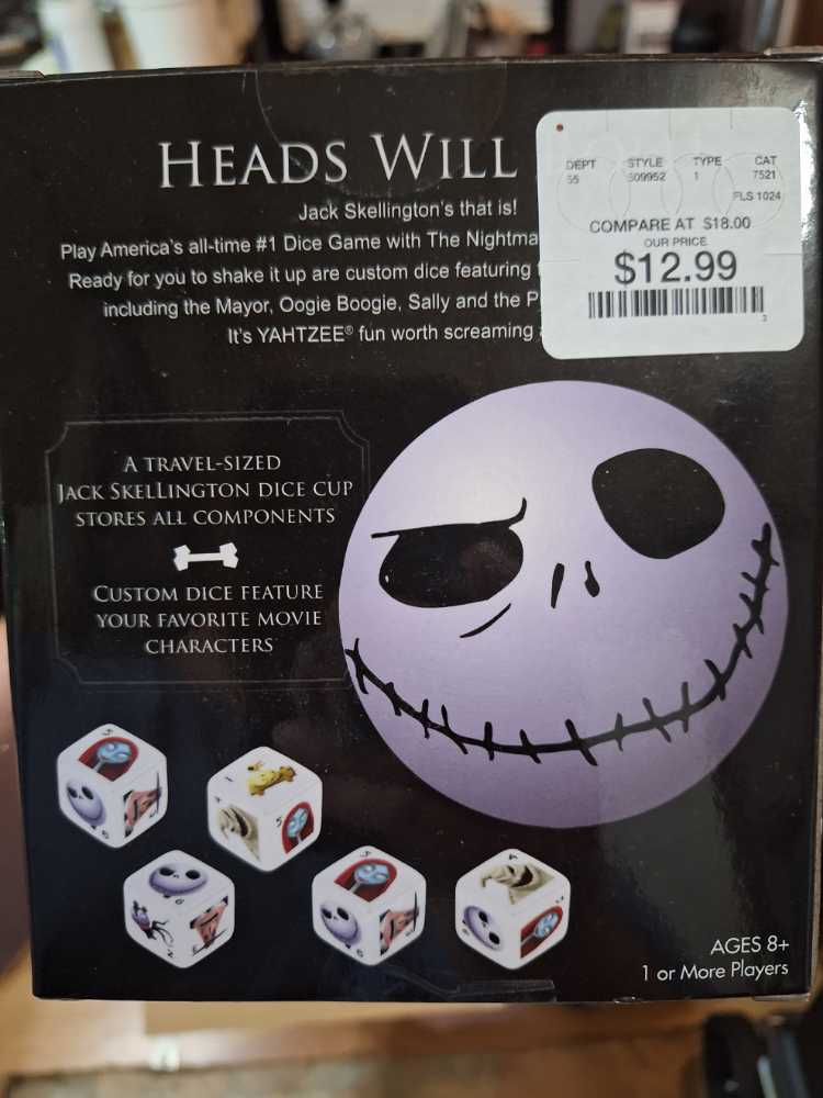 Yahtzee: Nightmare Before Christmas  board game collectible [Barcode 700304152275] - Main Image 2