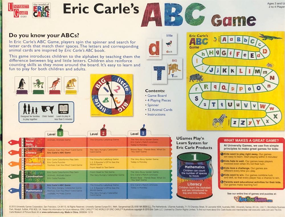 Eric Carle’s ABC Game  (2-4) board game collectible [Barcode 794764012613] - Main Image 2