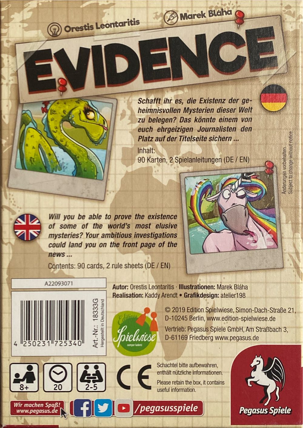 Evidence  (2-5) board game collectible [Barcode 4250231725340] - Main Image 2