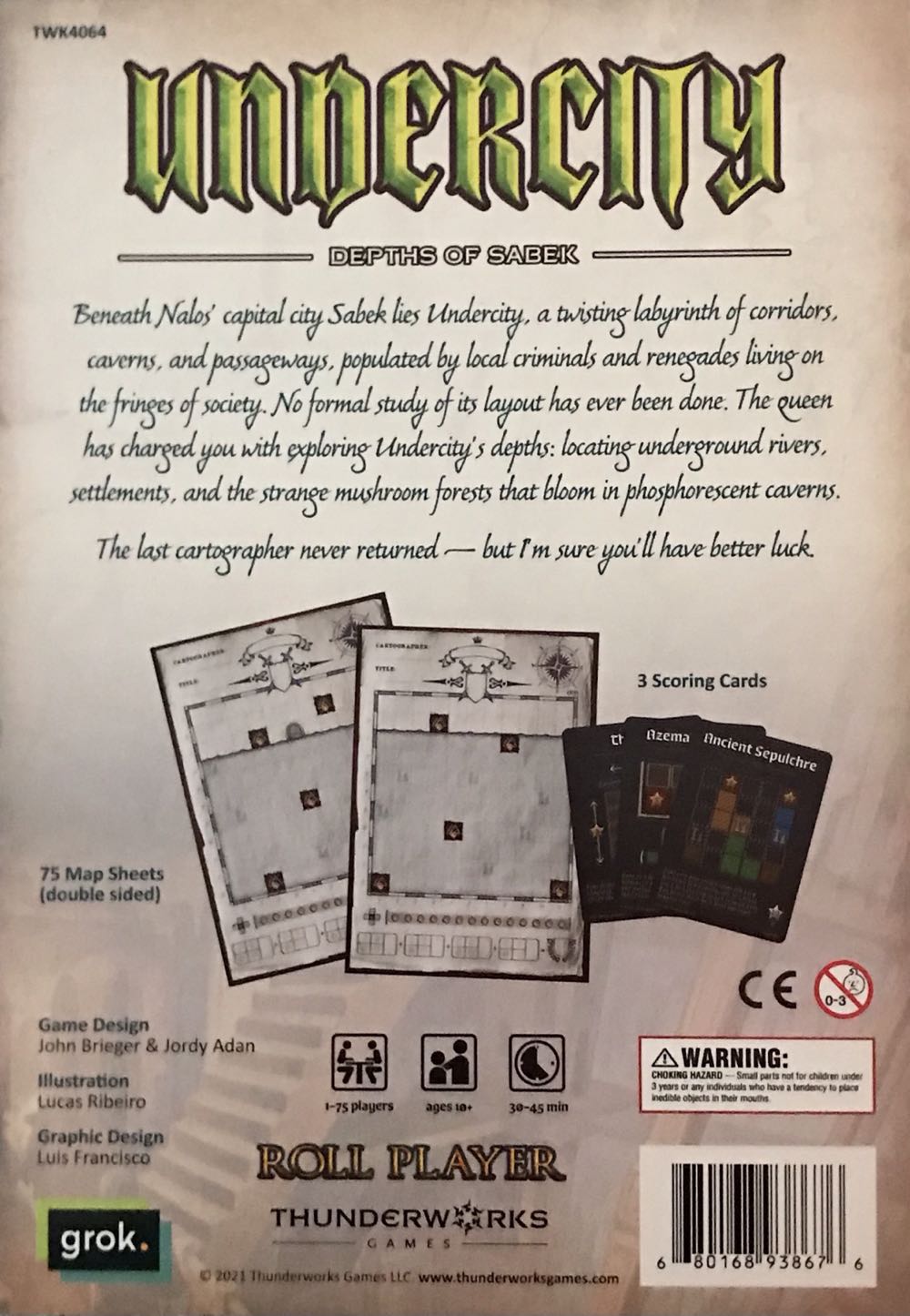 Cartographers: Map Pack 3 - Undercity  (1-75) board game collectible [Barcode 680168938676] - Main Image 2