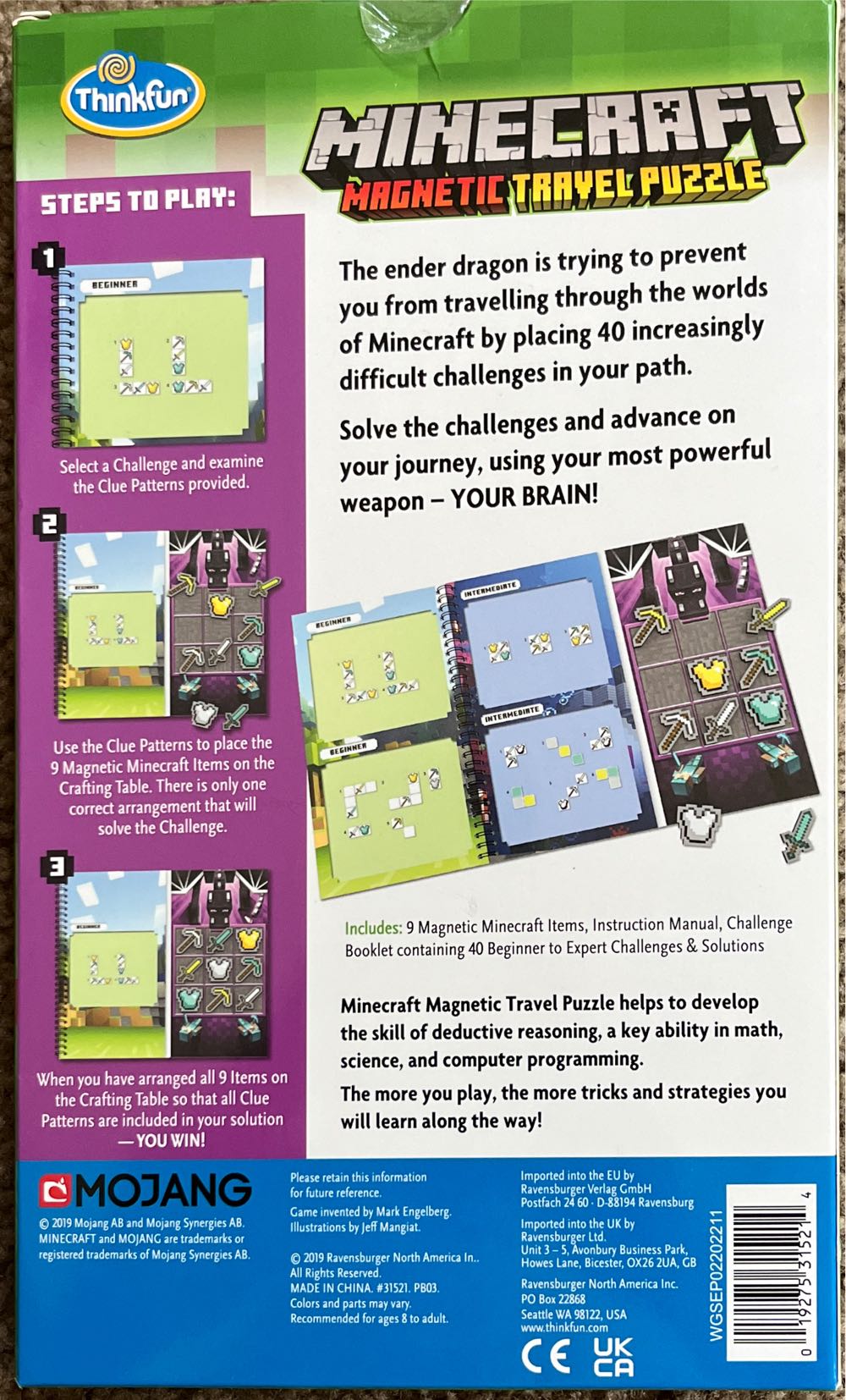 Minecraft Magnetic Travel Puzzle  (1+) board game collectible [Barcode 019275315214] - Main Image 2