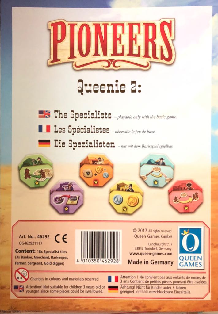 Pioneers - The Specialists  (2-4) board game collectible [Barcode 4010350462928] - Main Image 1