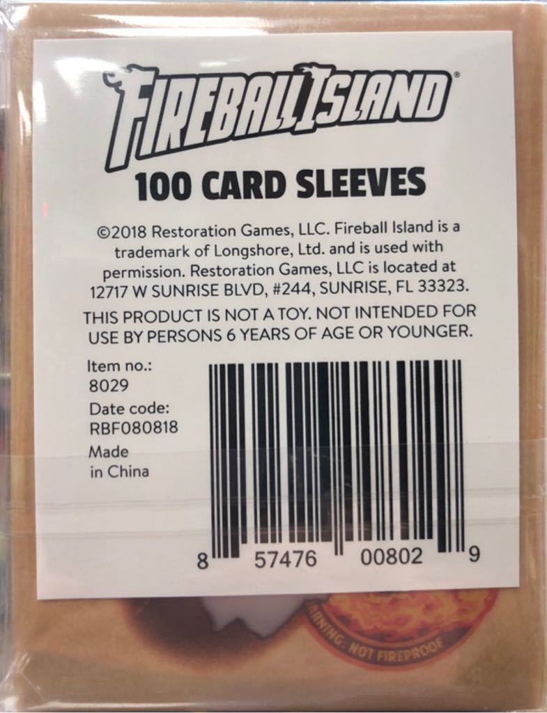 Fireball Island: 100 Card Sleeves  (2-4) board game collectible [Barcode 857476008029] - Main Image 2