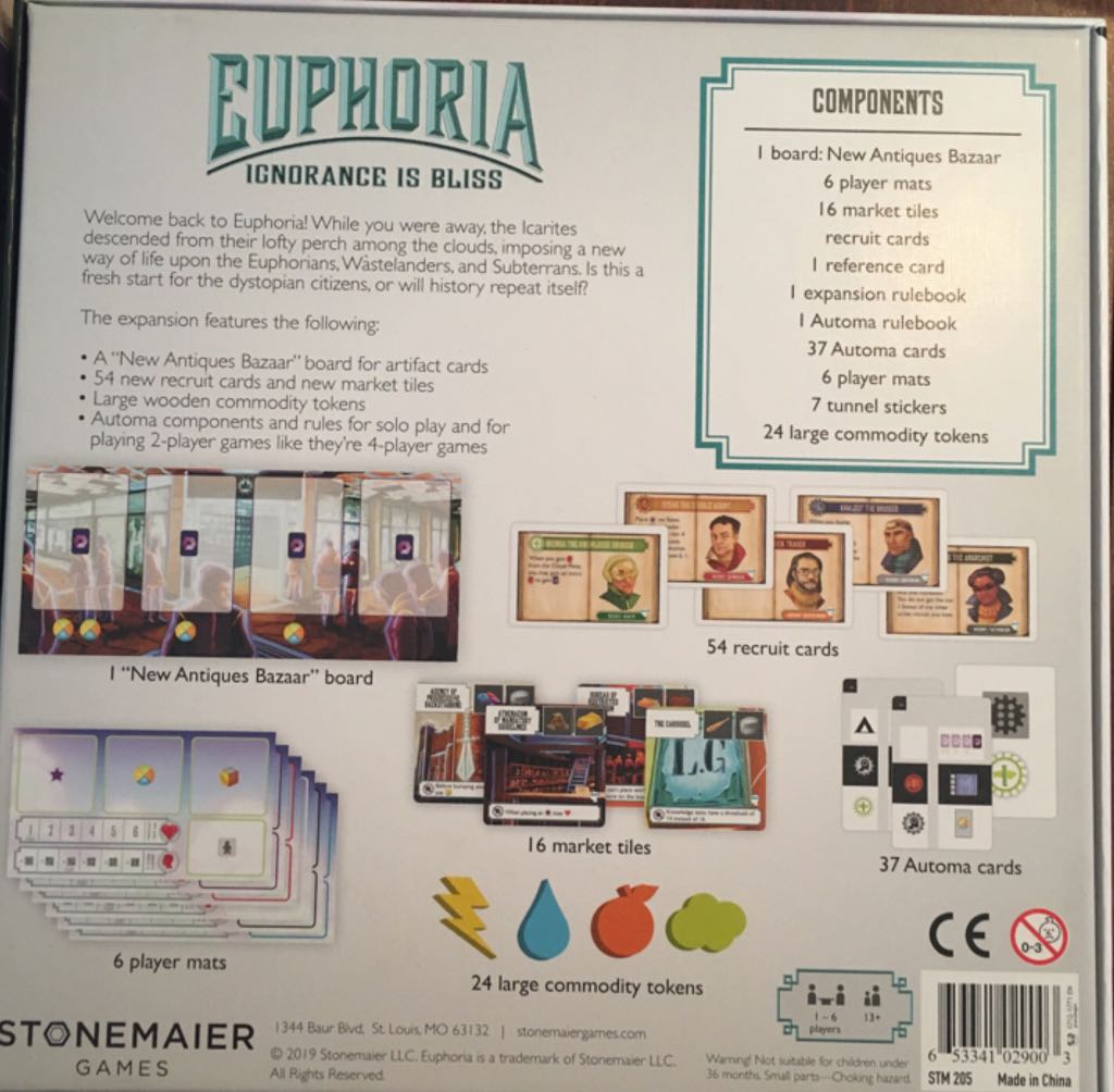 Euphoria: Ignorance Is Bliss  (1-6) board game collectible [Barcode 653341029003] - Main Image 2