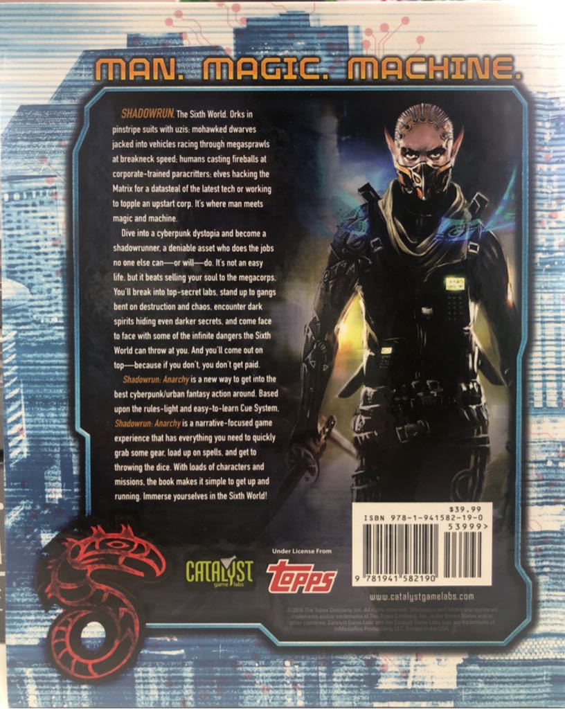Shadowrun Anarchy by Catalyst Game Labs:  (2+) board game collectible [Barcode 9781941582190] - Main Image 2