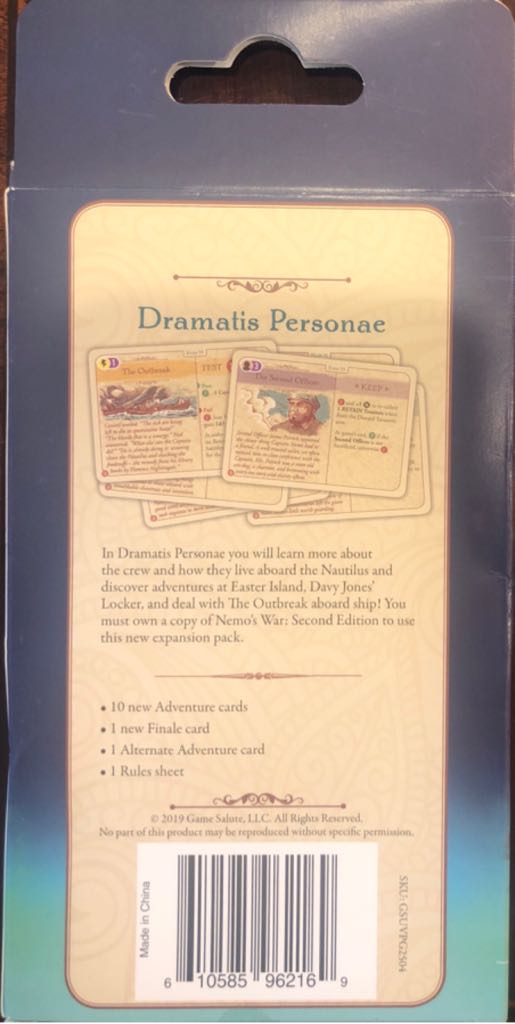 Nemo’s War: Expansion Pack #3 Dramatis Personae  board game collectible [Barcode 610585962169] - Main Image 2