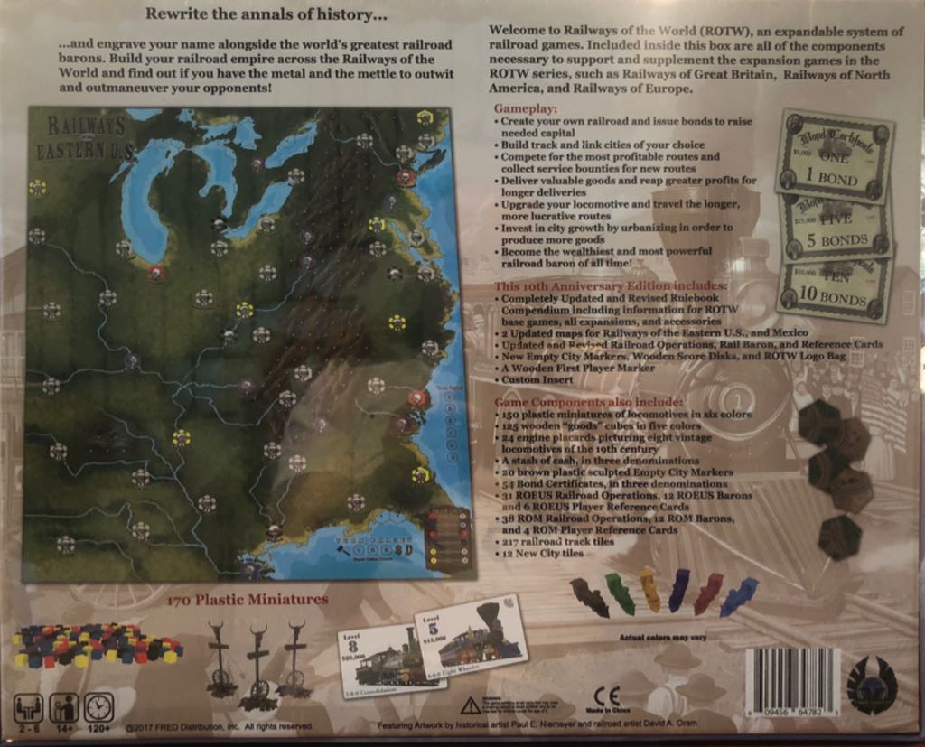 Railways Of The World: 10th Anniversary Edition  (2-6) board game collectible [Barcode 609456647823] - Main Image 2