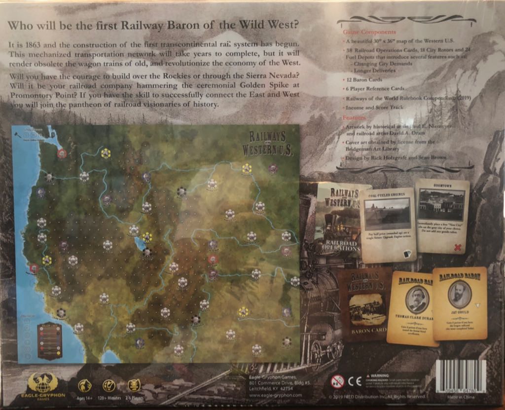 Railways Of The Western U.S.  (2-6) board game collectible [Barcode 609456647809] - Main Image 2