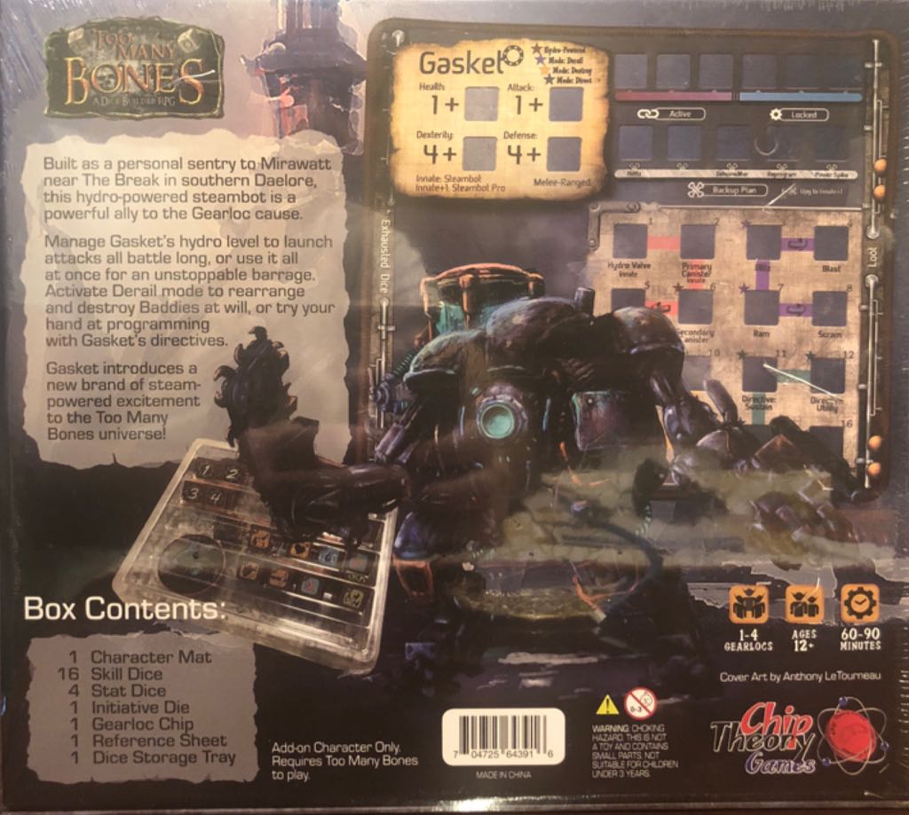 Too Many Bones: Gasket Expansion  (1-4) board game collectible [Barcode 704725643916] - Main Image 2