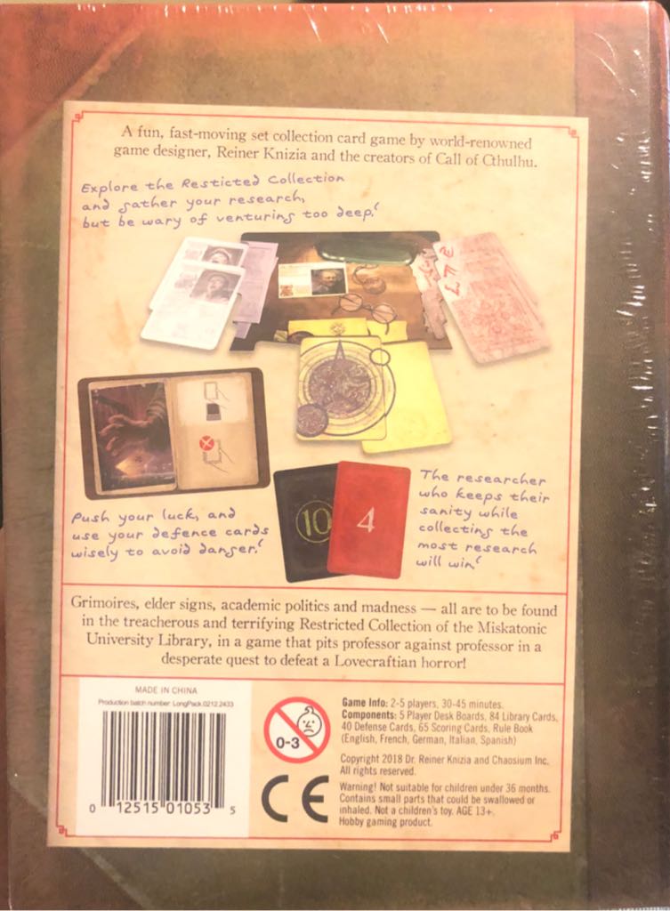Miskatonic University  (2-5) board game collectible [Barcode 012515010535] - Main Image 2