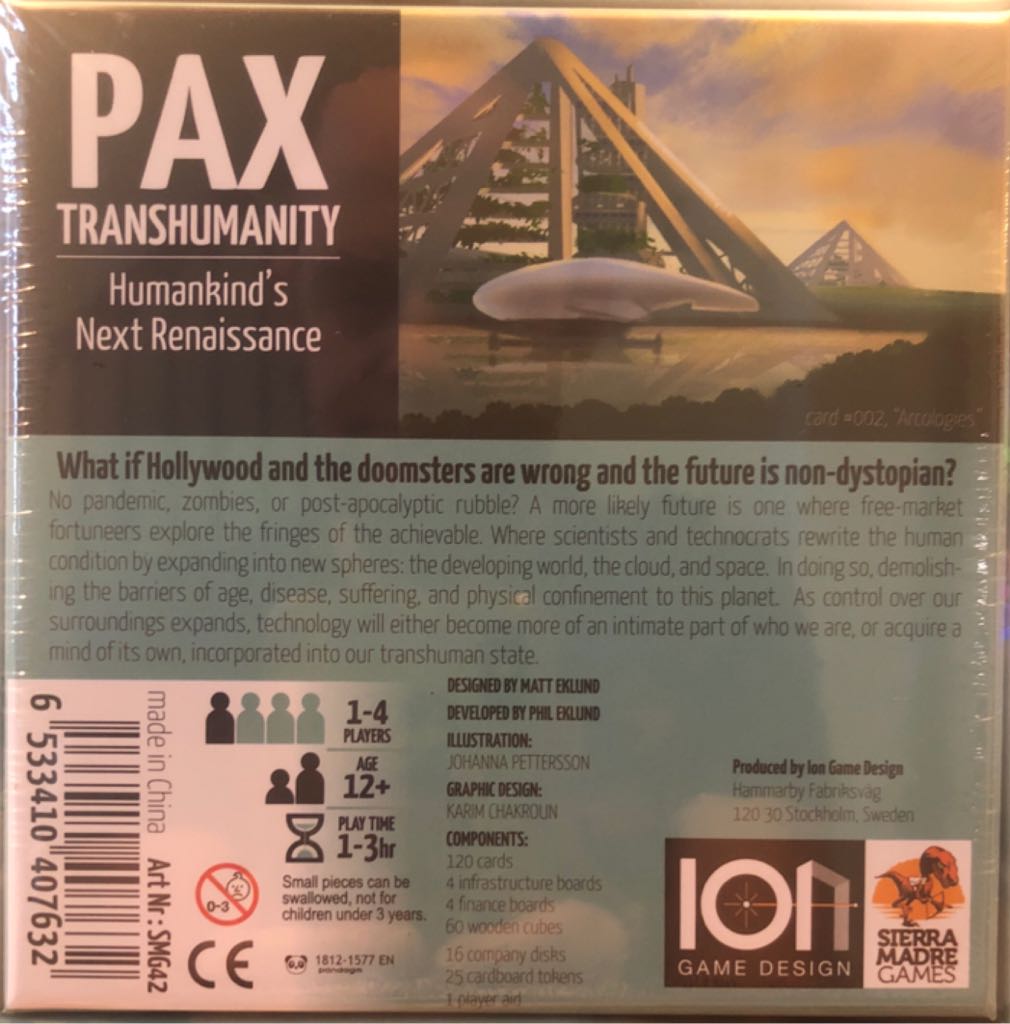 Pax Transhumanity  (1-4) board game collectible [Barcode 6533410407632] - Main Image 2