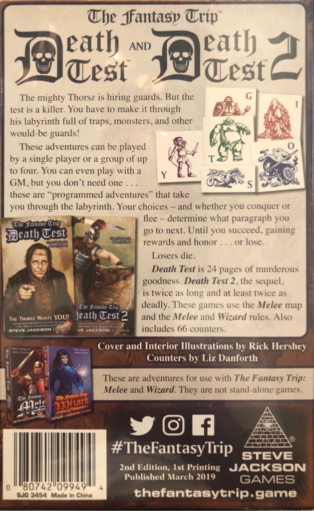 Death Test  (1+) board game collectible [Barcode 080742099494] - Main Image 2