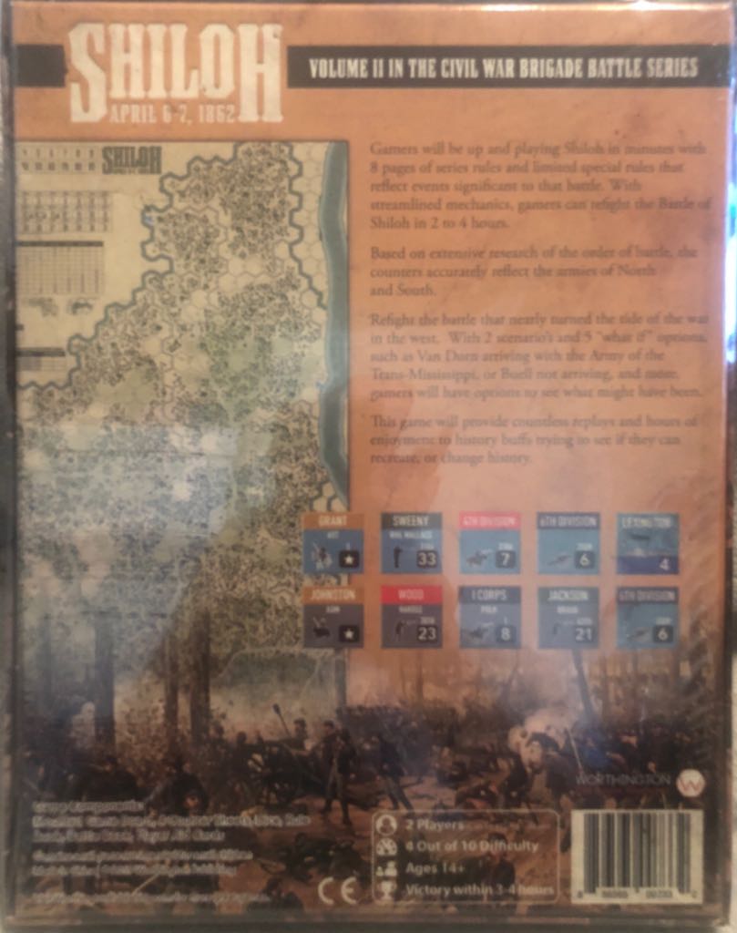 Shiloh: April 6-7, 1862  (1-2) board game collectible [Barcode 856565007332] - Main Image 2