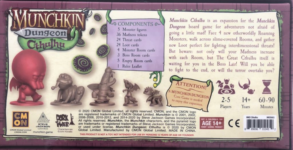 Munchkin Dungeon: Cthulhu  board game collectible [Barcode 889696010452] - Main Image 2