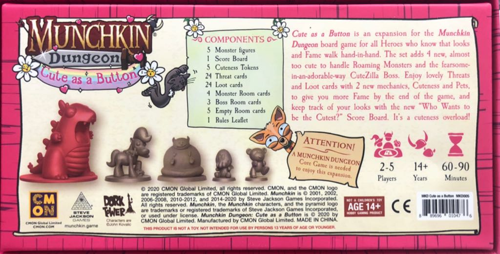 Munchkin Dungeon: Cute As A Button  (2-6) board game collectible [Barcode 889696010476] - Main Image 2
